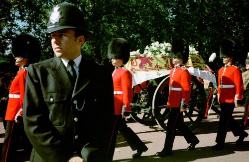 Princess Diana casket at the funeral