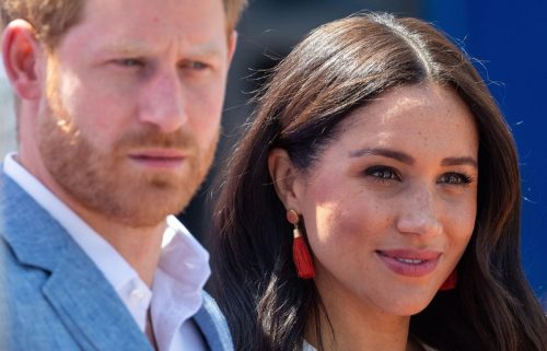 Prince Harry and Meghan Markle, the Duke and Duchess of Sussex depart after a visit to the Tembisa township in Johannesburg in 2019