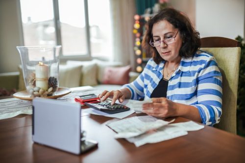 Retired woman managing on a low income