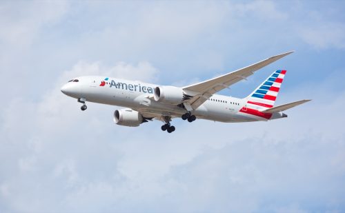 american airlines flight in air