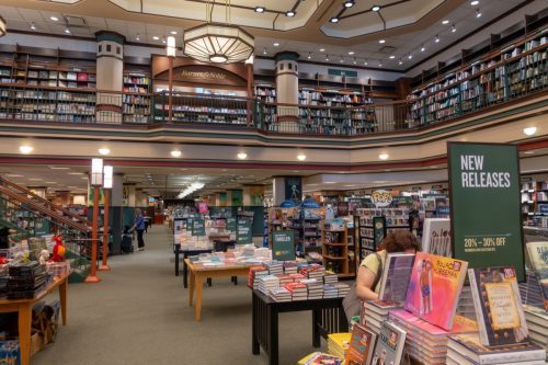 Barnes and Noble bookstore interior.