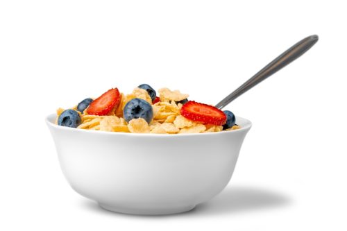 Cereal bowl with fruits.