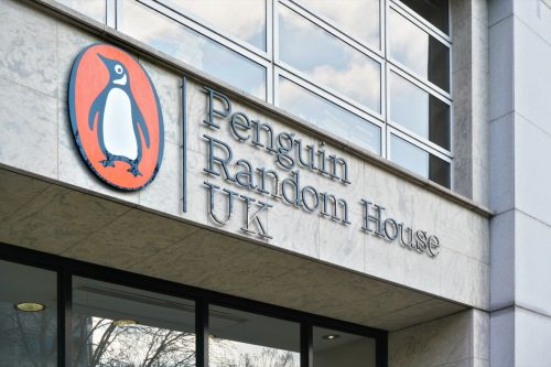 Orange Penguin Random House sign on their UK branch.