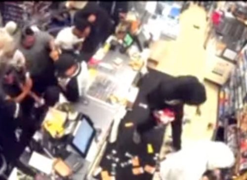 "Flash Mob" of Looters in LA store.