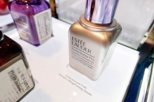 The Estee Lauder Perfectionist pro bottle on shelf.