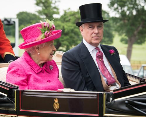 Her Majesty Queen Elizabeth and son Prince Andrew, Duke of York, head to Royal Ascot in a landau carriage.