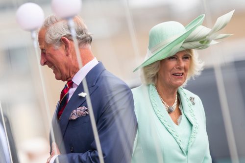 The Prince of Wales and Duchess of Cornwall in Cardiff Bay after the opening of the fifth session of the National Assembly For Wales.