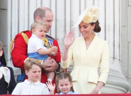 Prince Louis Harry George William Charles Kate Middleton Princess Charlotte Trooping the colour Royal Family Buckingham Palace