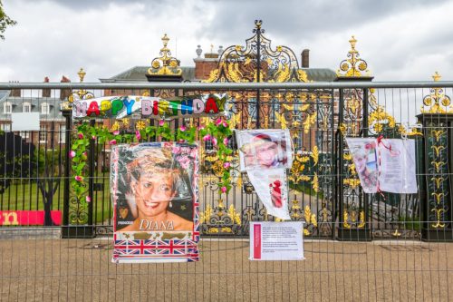 People coming to recall to Diana, Princess of Wales on Jul 9, 2011 at Kensington Palace, London, England