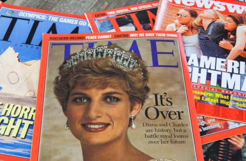 Time magazine cover with report about Lady Diana in the nineties