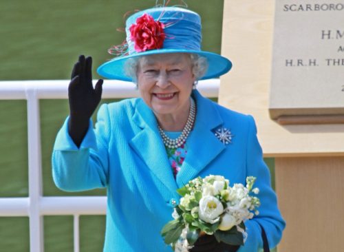 Her Royal Highness Queen Elizabeth II at opening of Royal Open Air Theater, Scarborough, North Yorkshire