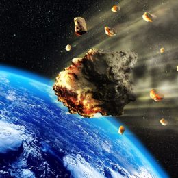 asteroid flying towards earth