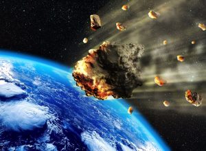 asteroid flying towards earth