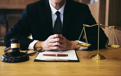 close up of lawyer at his desk