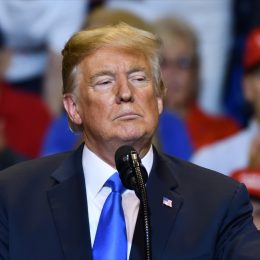 Donald Trump at a campaign rally in August 2018