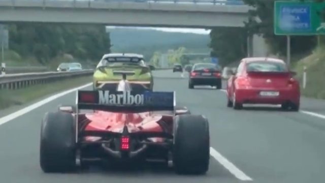 F1 car motorway