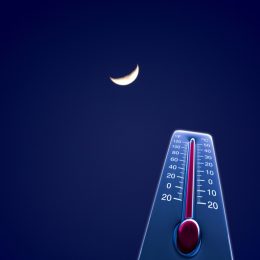 On a hot night, the thermometer shows a hot night.