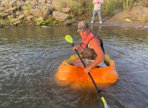 Video Shows Man Paddling 38 Miles Down Missouri River in Giant Hollowed-Out Pumpkin He Grew for 10 Years