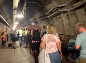 Video Shows “Disaster Movie,” as Train Passengers Evacuated After Being Stuck in a 31-Mile Long Tunnel Under The Sea