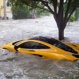 Video Shows Brand New $1 Million McLaren Supercar Washed Up by Hurricane Ian