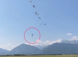 Video Shows US Army Paratrooper Free Falling After Parachute Fails, With Reserve Inflating Seconds Before Landing