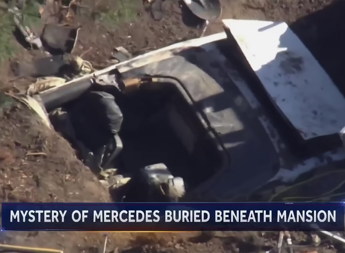 Video Car Reported Stolen in 1992 Buried in Yard of Mansion