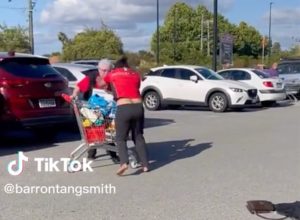 Elderly Worker Fights With Customer Allegedly Trying to Steal Cart of Groceries