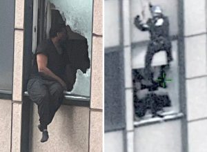 Officer Kicks Suicidal Fugitive Back Inside
