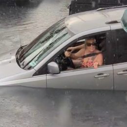Tourists Drive Their Car Into the Sea