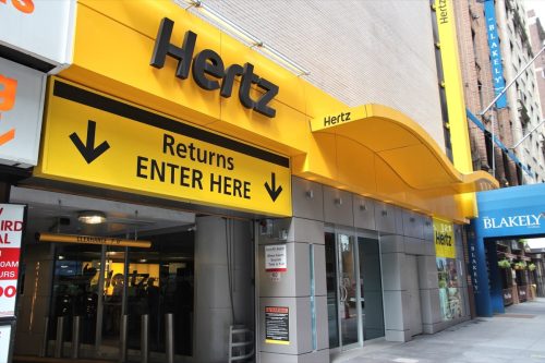 Hertz car rental office.