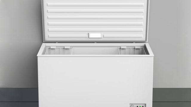 Empty,White,Deep,Freezer,,3d,Illustration