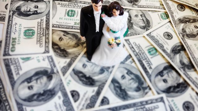 Bride,And,Groom,Wedding,Couple,On,Money