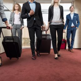 Business People In Hotel Lobby, Businesspeople