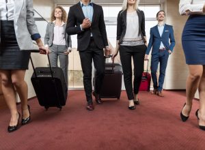 Business People In Hotel Lobby, Businesspeople