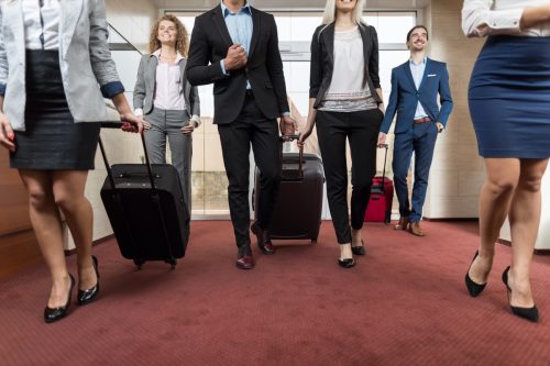 Business People In Hotel Lobby, Businesspeople