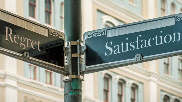 Street,Sign,The,Direction,Way,To,Satisfaction,Versus,Regret