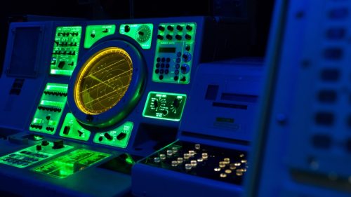 Close up of an Military Marine Radar, from an US Aircraft Carrier.