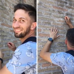 Tourist Defaces Colosseum