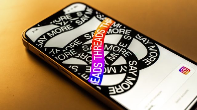Threads app on phone screen.