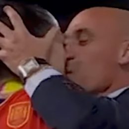 Outrage After Official Kisses World Cup Winner on Lips