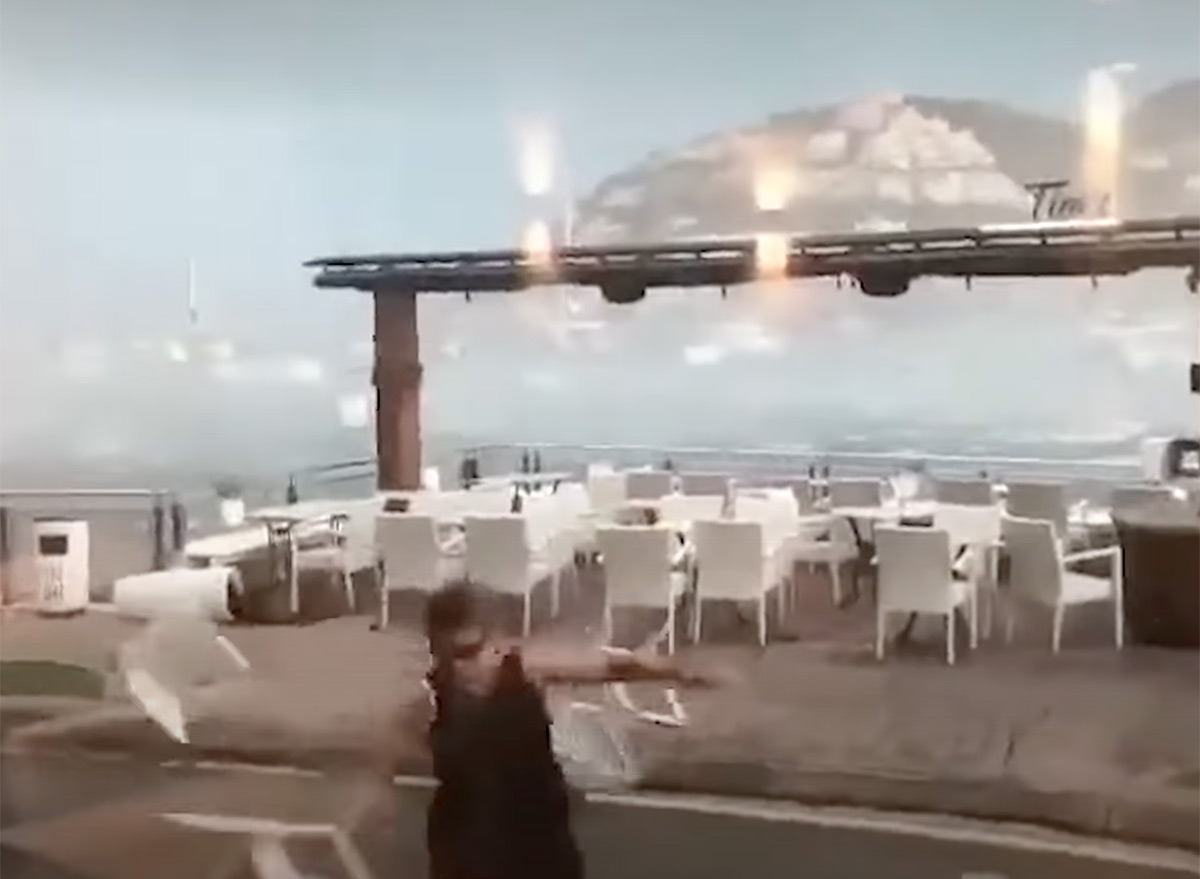 mallorca storms cruise ship