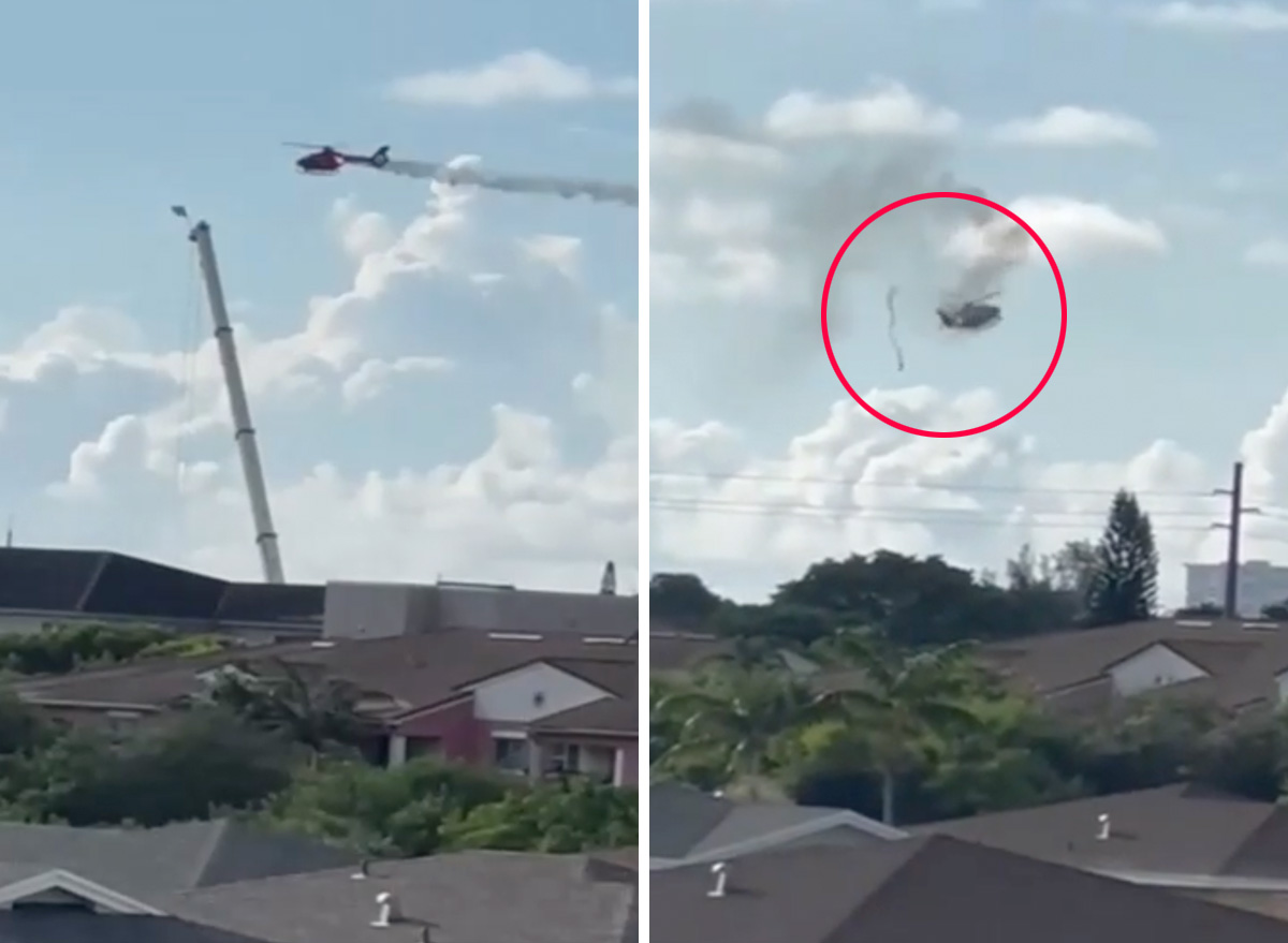 Moment Rescue Chopper Plunges to Ground