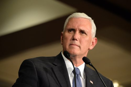  Republican vice presidential candidate, Indiana Governor Mike Pence speaks to supporters at a rally in Chesterfield, Missouri.