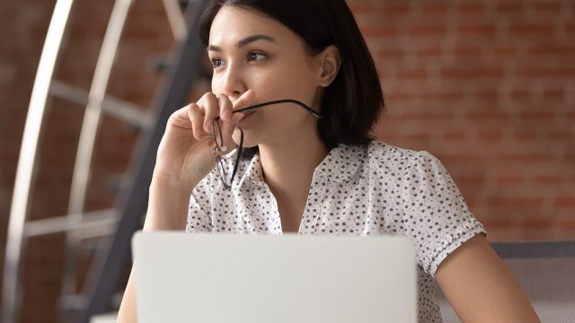 Thoughtful,Decision, laptop, thinking