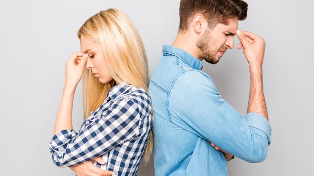 Man,And,Woman,Standing,Back,To,Back,After,Quarrel