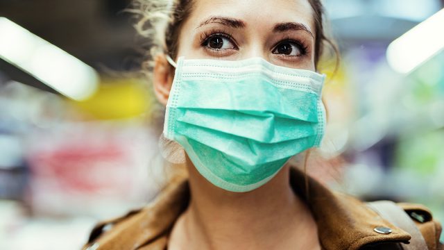 Close up,Of,Woman,Wearing,Protective,Mask,On,Her,Face,While