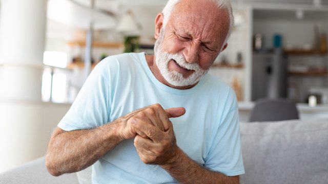 Arthritis,Elderly,Man,Has,Pain,In,Fingers,And,Hands.,Old,Man