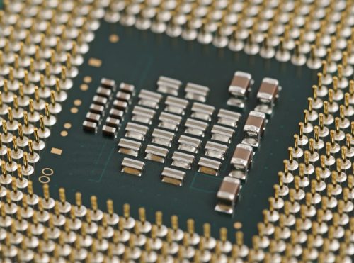 Computer CPU close up. Macro background