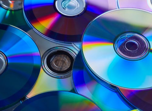 Background of shiny compact discs