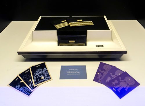 Retro tabletop game console Magnavox Odyssey on display in Istanbul, Turkey, in Digital Revolution exhibition